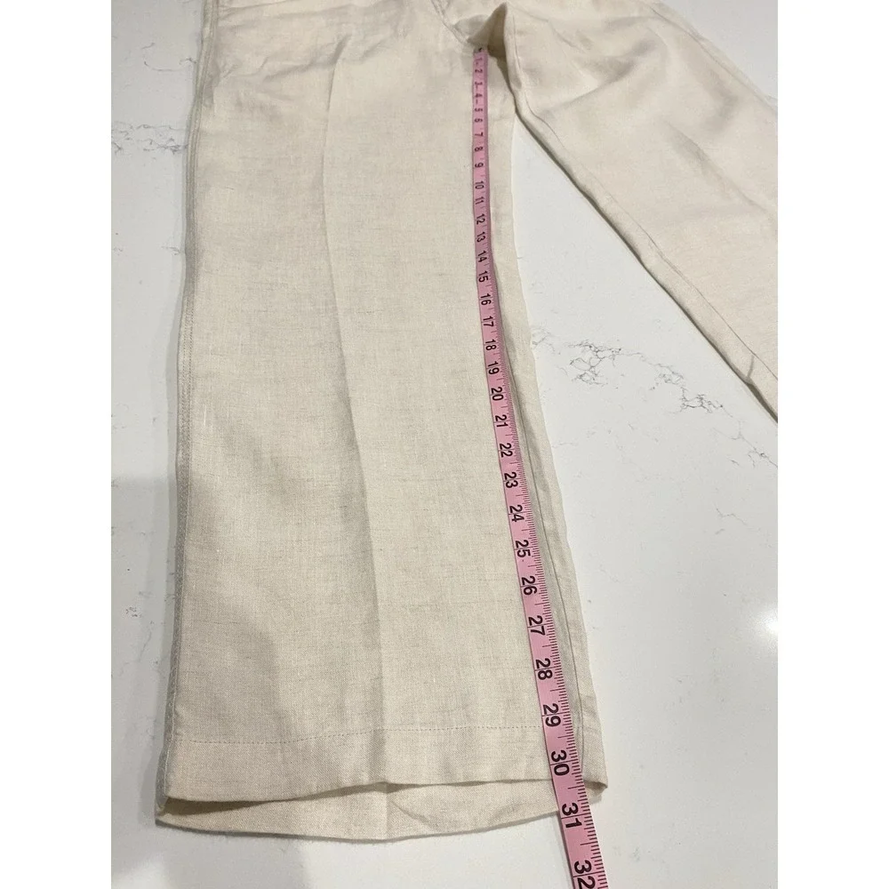 Tommy Bahama Relax Men's Large 100% Linen Pants Beige Drawstring Beach Coastal